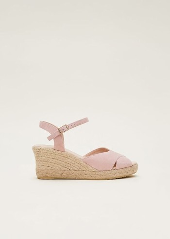 Phase Eight Suede Espadrilles Flats Light Pink Australia | TQ4529367